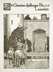 Sir Gawaine défie Sir Launcelot, illustration de 